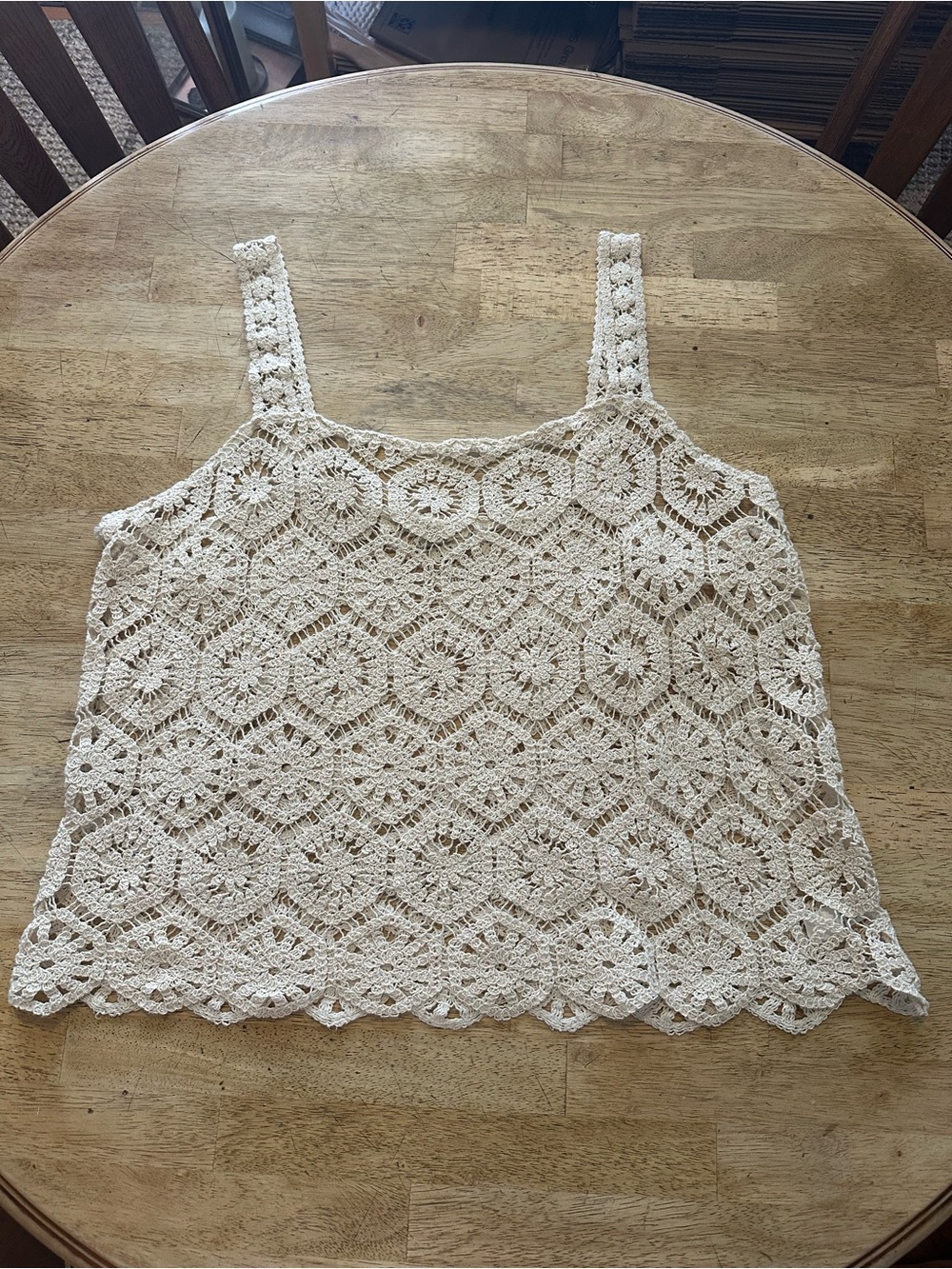 Festi Crochet Lace Tank Top - Cream